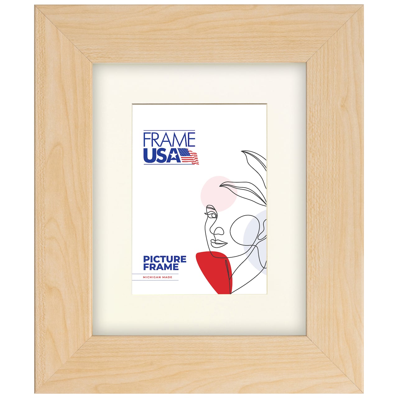 Frame USA Corporate Wide American Maple Single Image Picture Frame with Mat